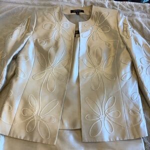 Shimmery Champagne three piece Kaspar suit size 18